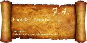 Fantó Arnold névjegykártya
